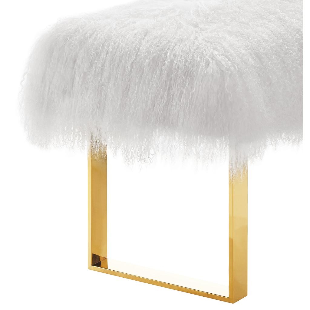 Maeve Sheepskin Bench with Lilly Legs - Image 2