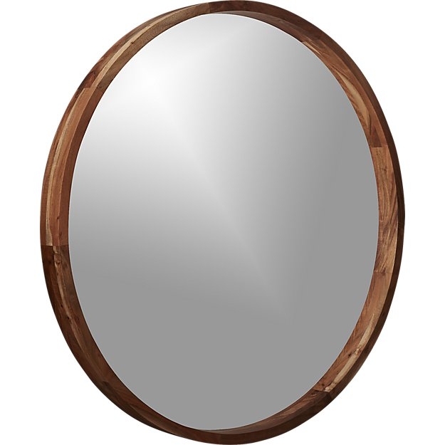 Acacia wood 40" mirror - Image 1