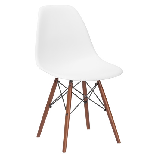 Vortex Side Chair - Set of 2 - White, Walnut legs - Image 0