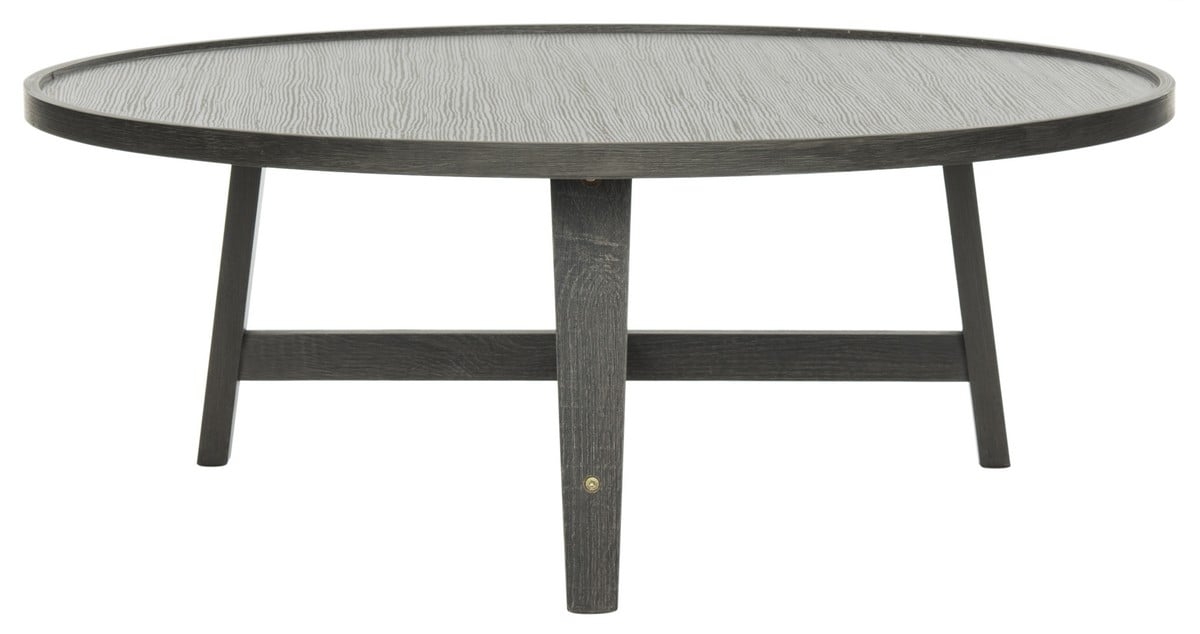 Malone Retro Mid Century Wood Coffee Table - Dark Grey - Safavieh - Image 0