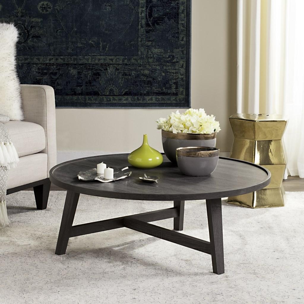Malone Retro Mid Century Wood Coffee Table - Dark Grey - Arlo Home - Image 1