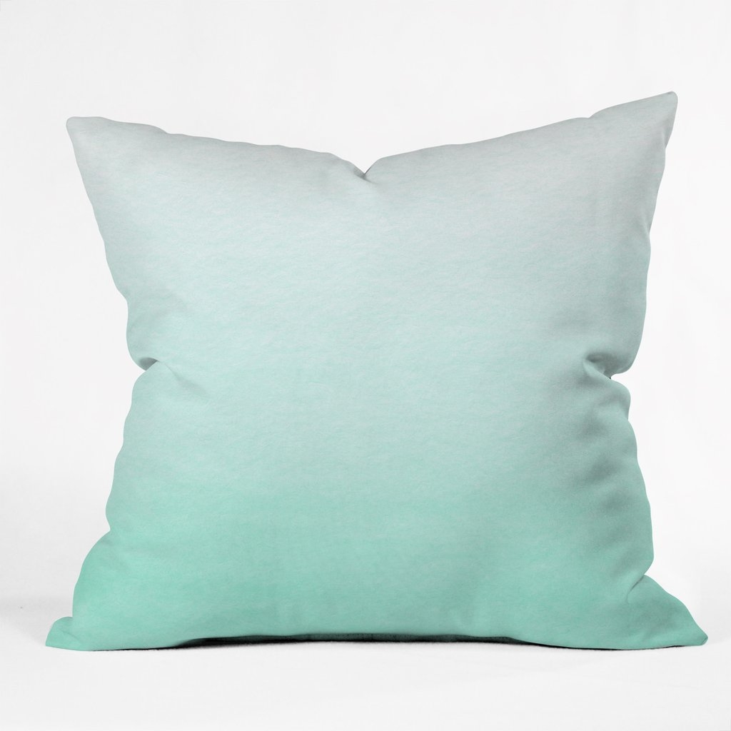 Mint ombre Throw Pillow - Insert Included - Image 0