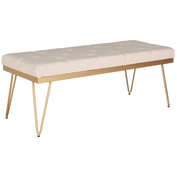 Marcella Bench - Beige/Gold - Arlo Home - Image 1