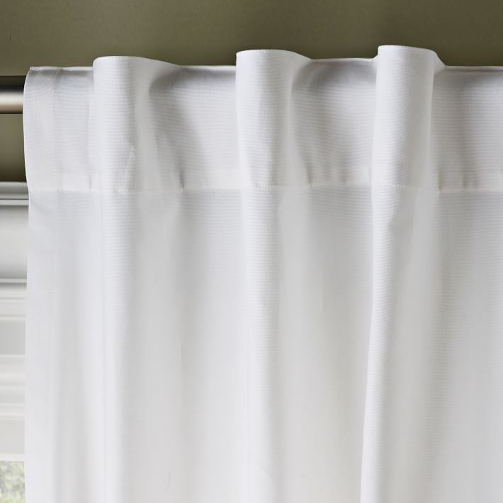 Cotton Canvas Curtain - White - Individual - Unlined - 108"L - Image 0