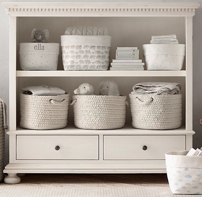 Nursery canvas storage - grey star - Small Bin - Image 4