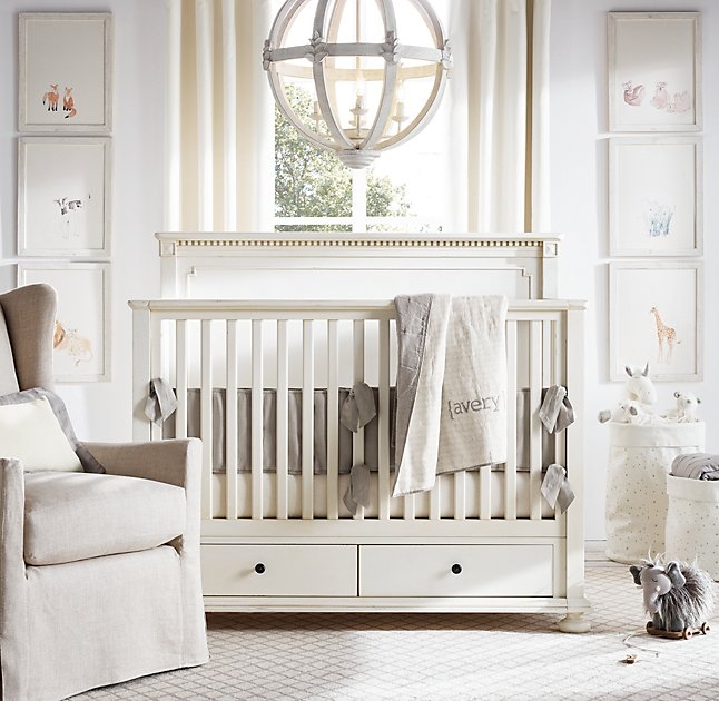 Nursery canvas storage - grey star - Small Bin - Image 5