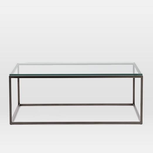 Box Frame Coffee Table - Glass/Antique Bronze - Image 1