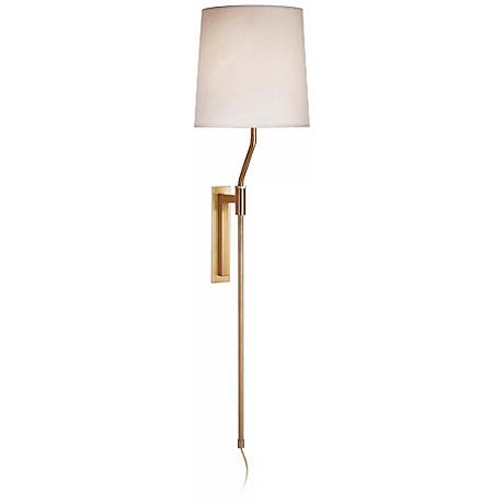 Sonneman Palo Satin Brass Adjustable Plug-In Wall Lamp - Image 0