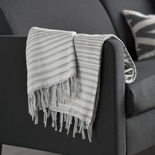 Tanga Cotton Throw Blanket - Gray - Image 1