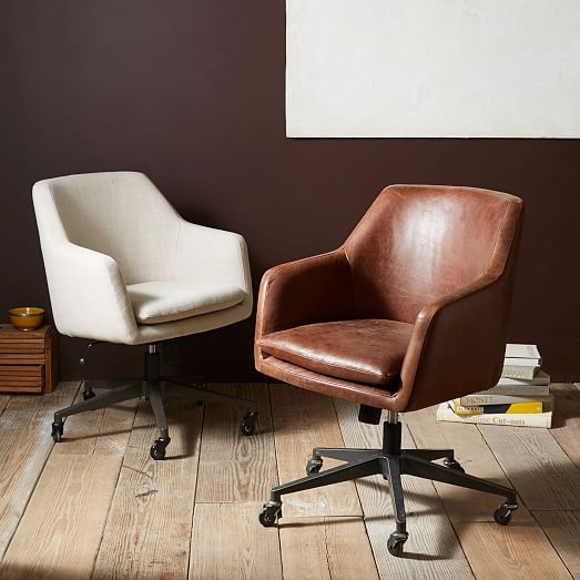 Helvetica Leather Office Chair-Molasses - Image 2