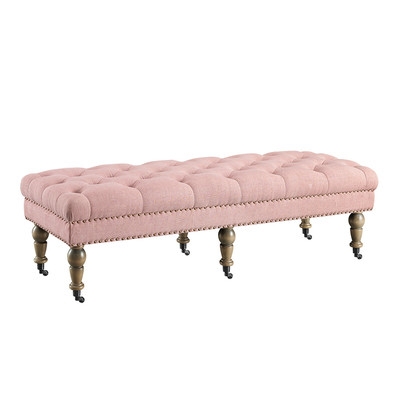 Ambrine Linen Bedroom Bench -Washed Pink - Image 0