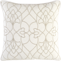 Dotted Pirouette DP-002 Pillow - 18" x 18"  Pillow Shell with Down Insert-Cream/Taupe/White - Image 0