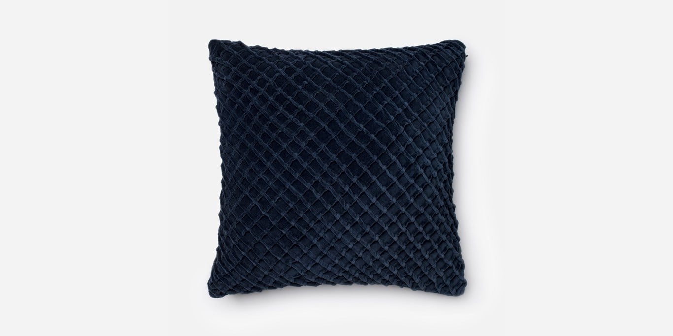 Luxury Velvet Throw Pillow, Navy, 22" x 22" - Image 0