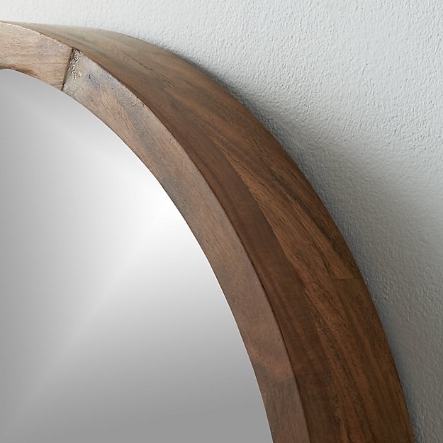 Acacia wood wall mirror - Image 1