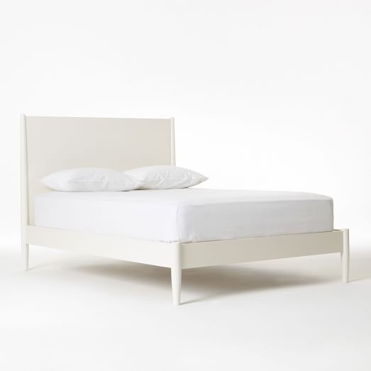 Mid-Century Bed - White-Full - Image 0
