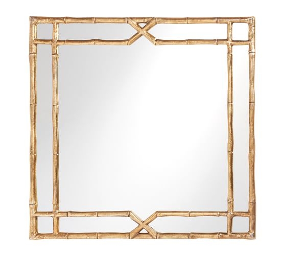 Jasmine Square Bamboo Mirror - Gold finish - Image 0
