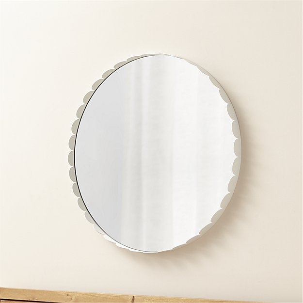 Ninna White Round Wall Mirror - Image 1