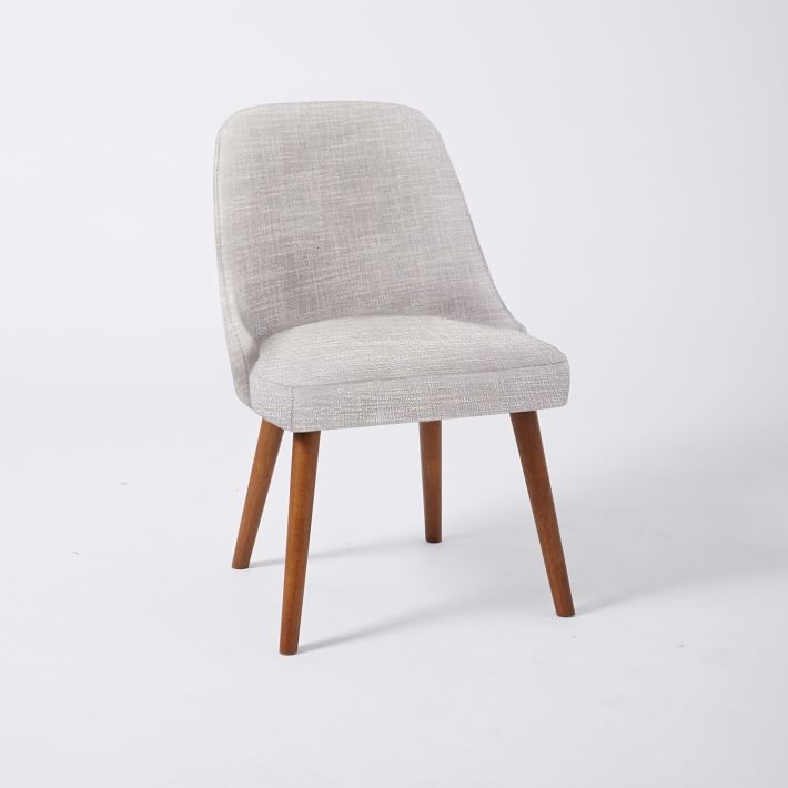 Mid-Century Dining Chair - Set of 4 - Platinum, Linen Weave - Image 0