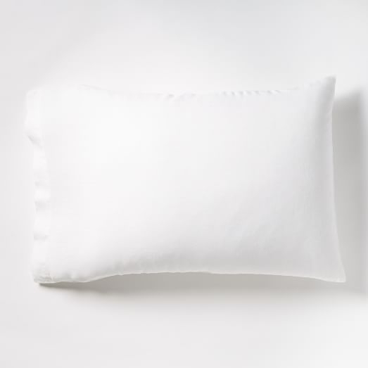 Belgian Linen Standard Pillowcase, Set of 2, White - Image 0