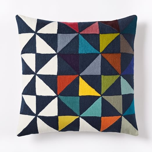 Wallace Sewell Multi Pinwheel Crewel Pillow Cover - 18"sq. - Insert Sold Separately - Image 0