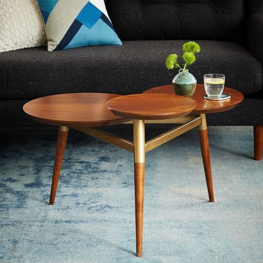 Clover Coffee Table - Walnut/Antique Brass - Image 1