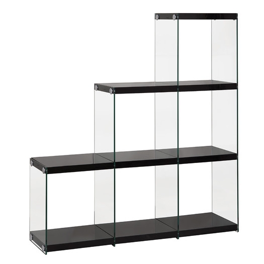 52.5" Cube Unit Bookcase -  Black / Clear - Image 0