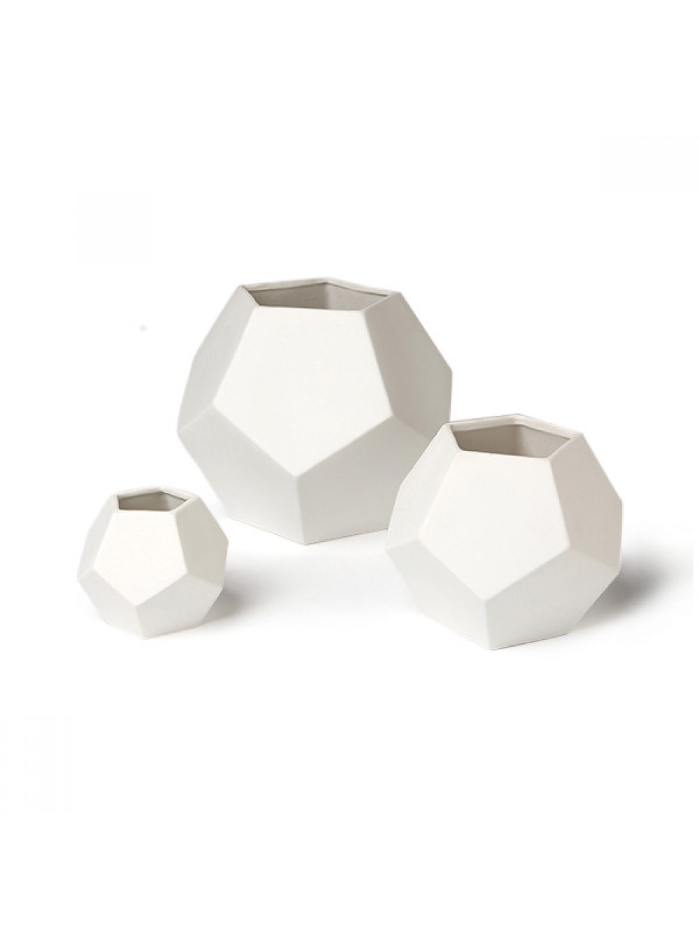 DwellStudio Faceted White Vase - 4x4.5 - Image 0