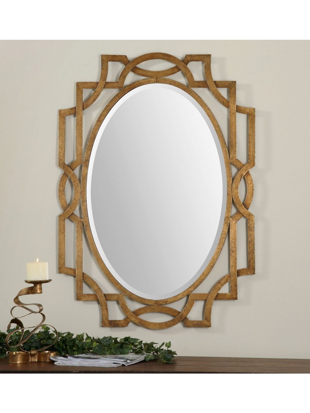 Gold Oval Accent Mirror - Image 1