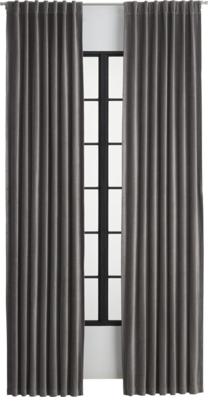 velvet graphite curtain panel 48"x96 - Image 0