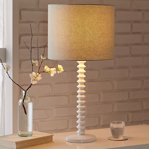 Candlestick Table Lamp - Ribbed (White) - Image 1
