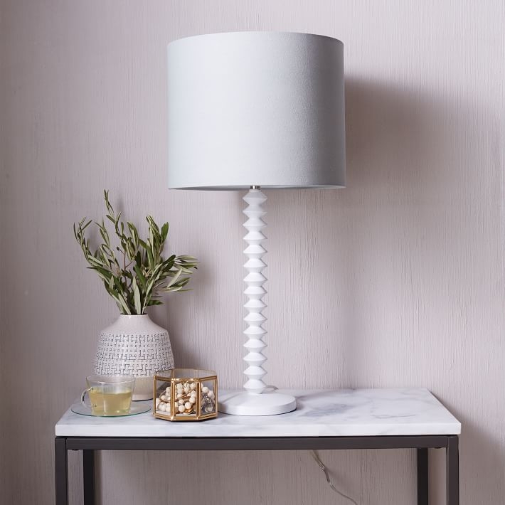 Candlestick Table Lamp - Ribbed (White) - Image 3