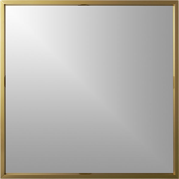 Gallery brass 33" square wall mirror - Image 0