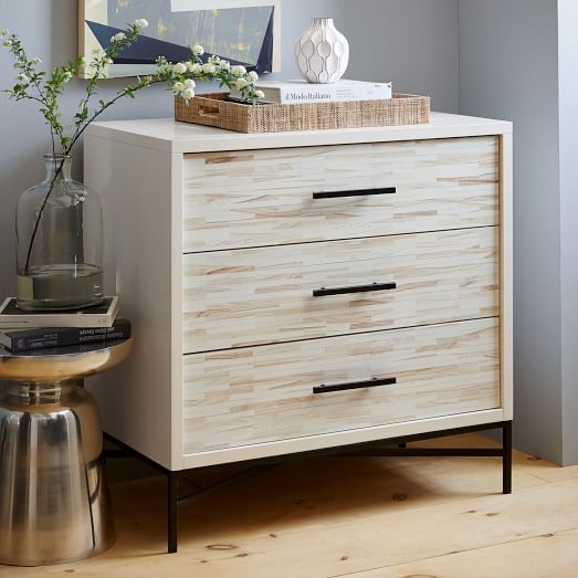 Wood Tiled 3-Drawer Dresser - Image 6