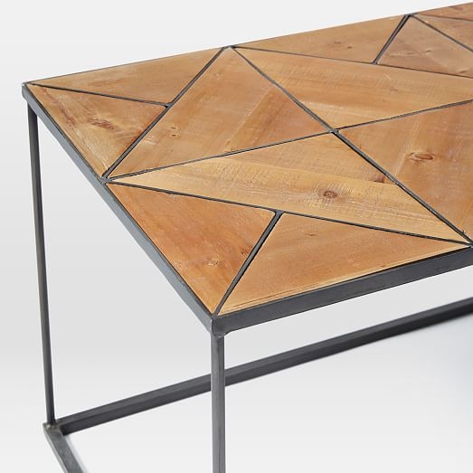 Faceted Wood Coffee Table - Image 2