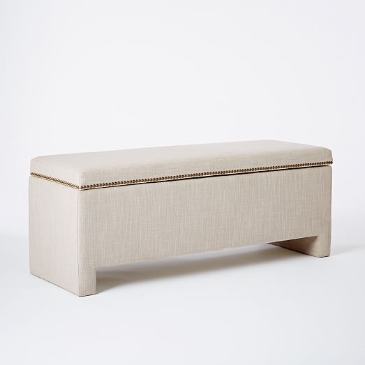 Nailhead Upholstered Storage Bench - Image 0