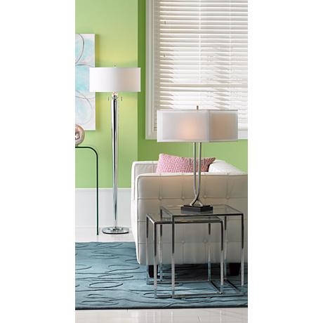 Messina Polished Steel Double Pull Floor Lamp - Image 3