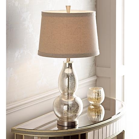 Double Gourd Mercury Glass Table Lamp - Image 1