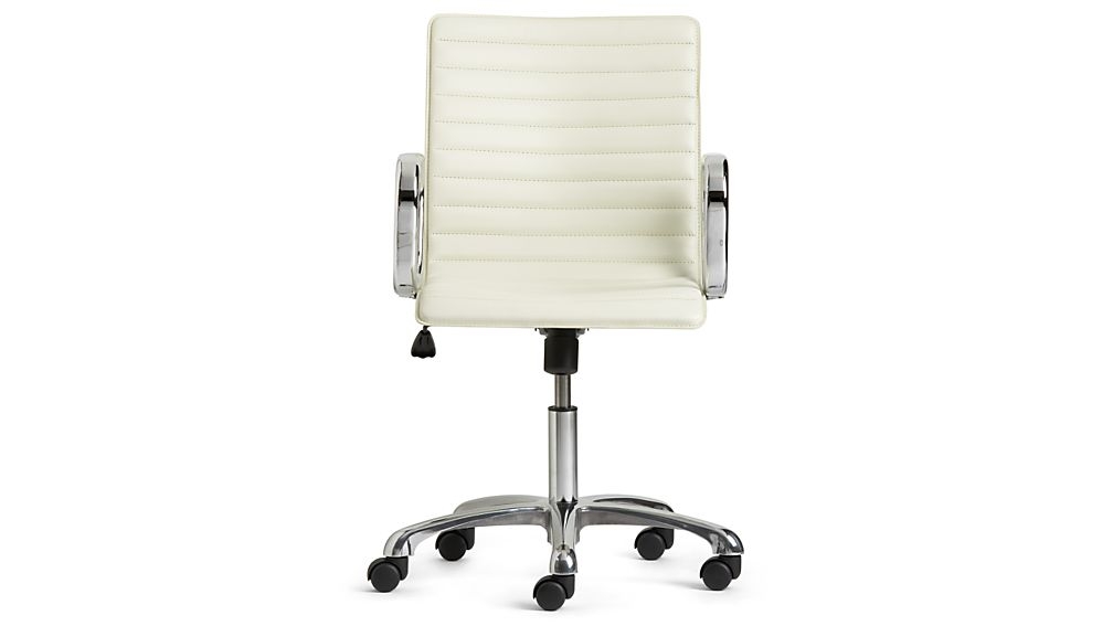 Ripple Ivory Leather Office Chair - Image 0