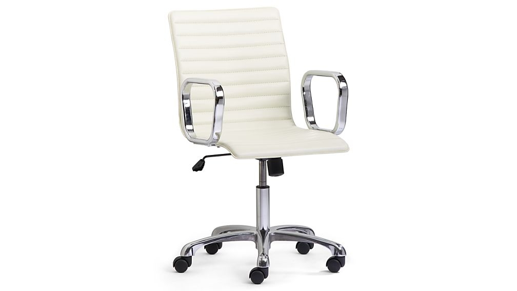 Ripple Ivory Leather Office Chair - Image 1
