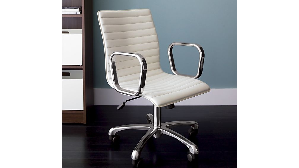 Ripple Ivory Leather Office Chair - Image 2