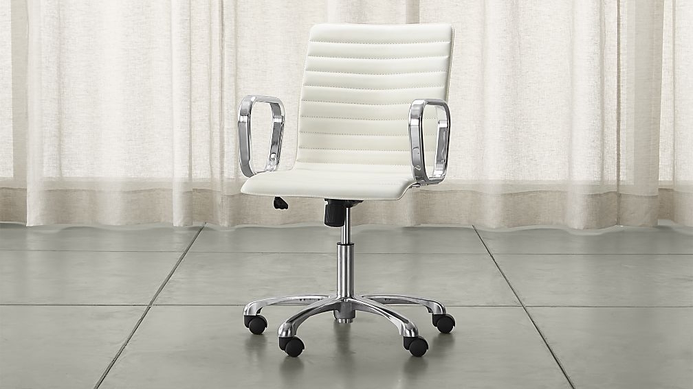 Ripple Ivory Leather Office Chair - Image 4