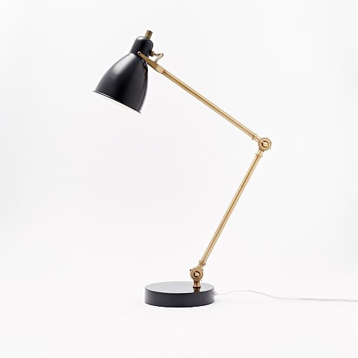 Industrial Task Table Lamp - Black + Antique Brass - Image 0