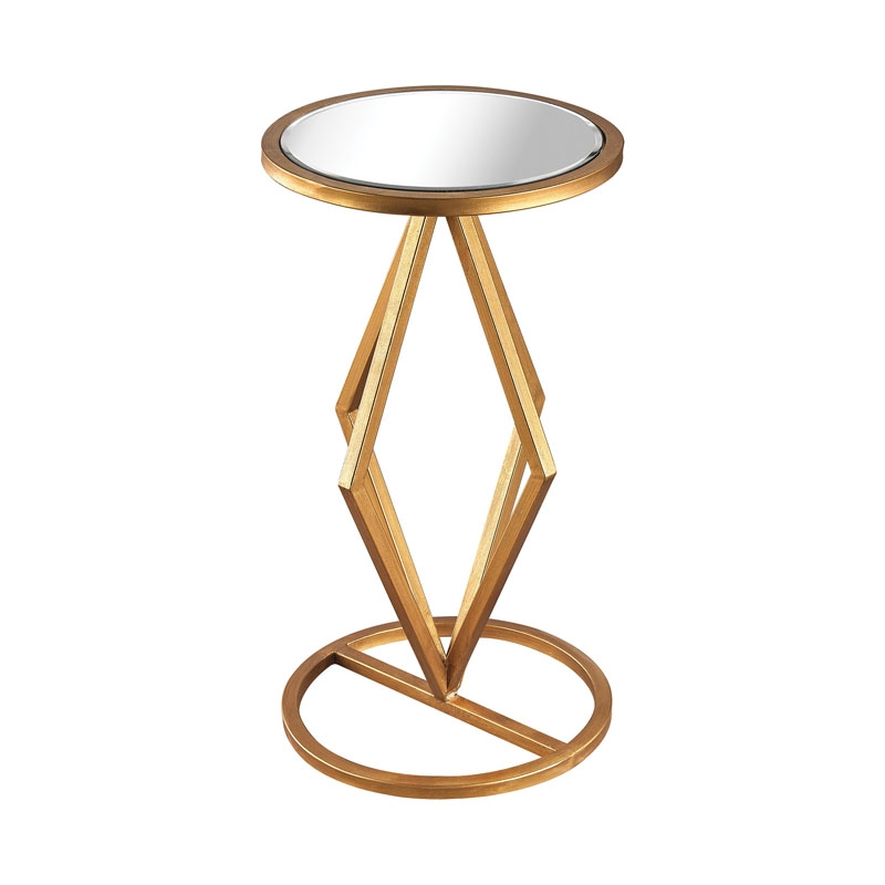 Vanguard Side Table In Gold Leaf And Clear Mirror - Image 0