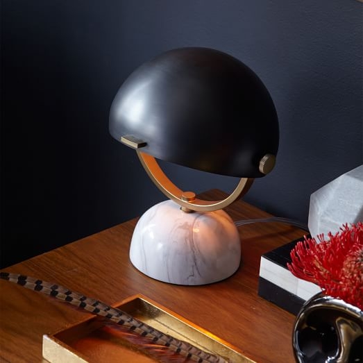 Clint Mini Task Lamp - Antique Bronze/Marble - Image 1