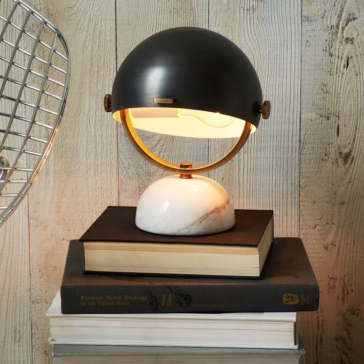 Clint Mini Task Lamp - Antique Bronze/Marble - Image 2