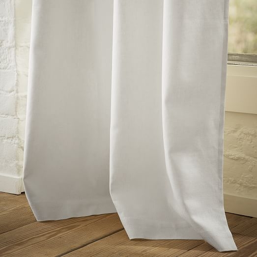 Opaque Linen Pole-Pocket Window Panel - 108" - White - Unlined - Image 3