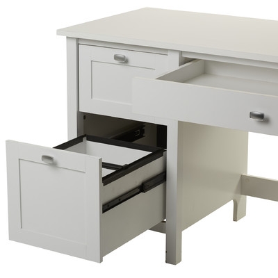 Ackerson Pedestal Computer Desk - White - Image 3