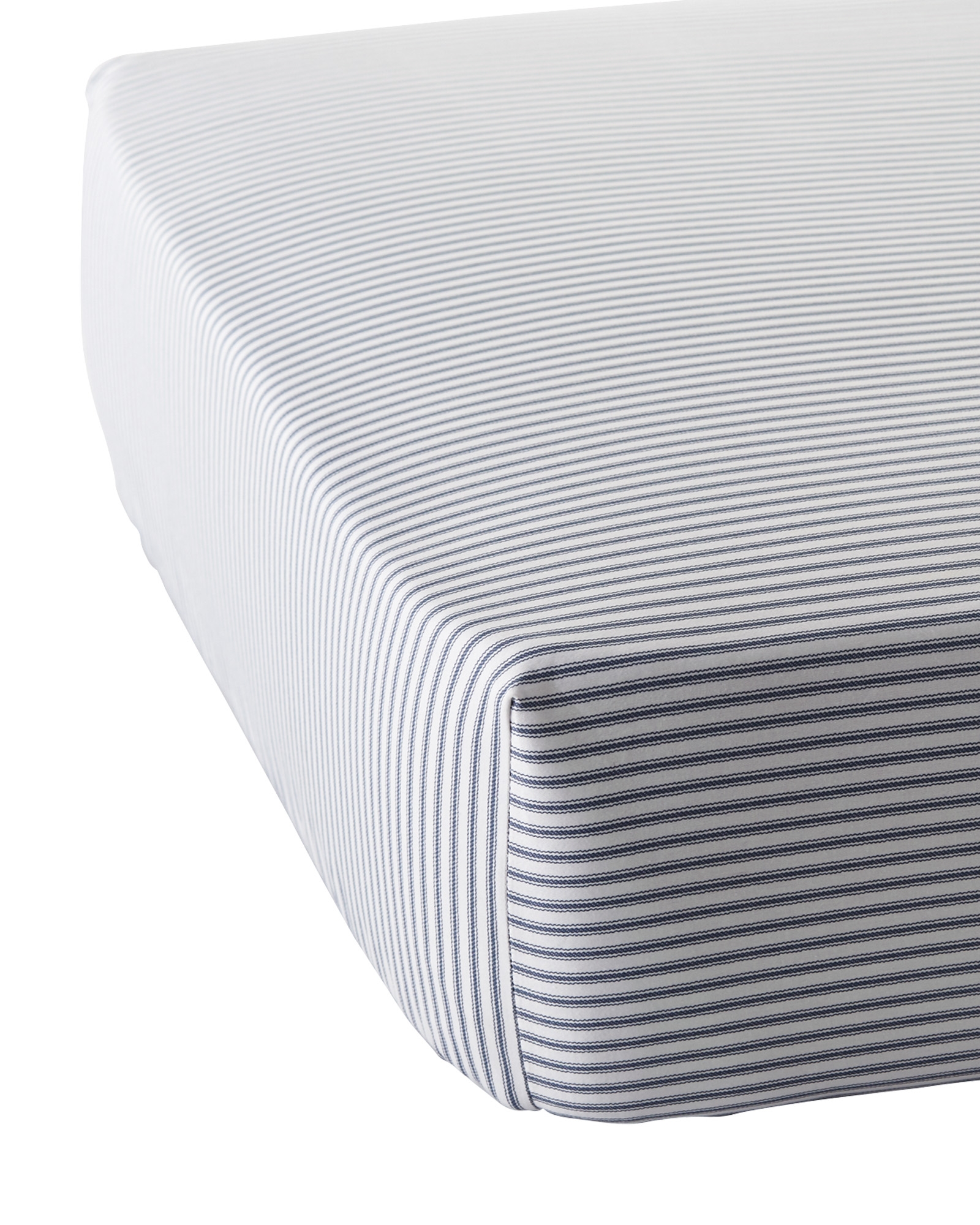 Ticking Stripe Crib Sheet - Denim - Image 0