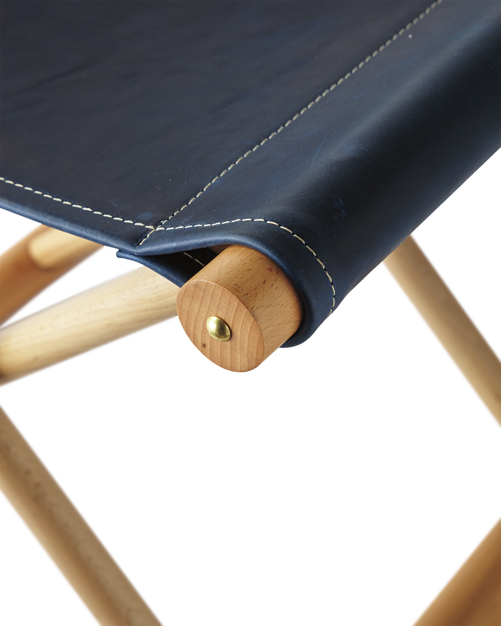 Cooper Leather Stool - Navy - Image 2