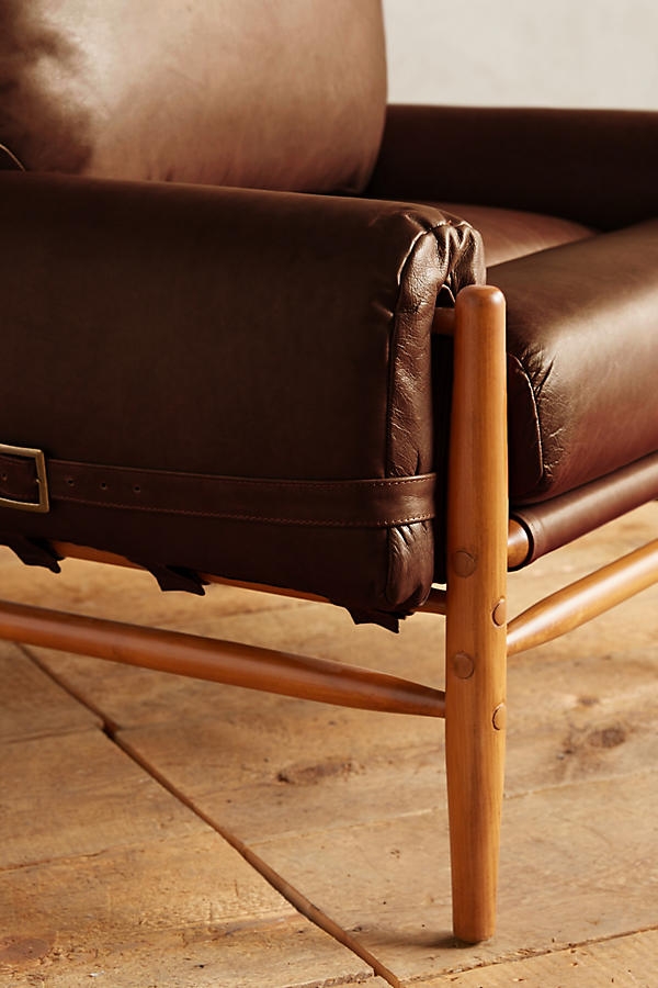 Leather Rhys Chair - Chocolate - Image 2